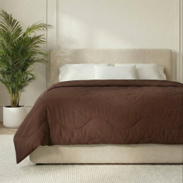 WasbaarEasyDekbedZonderOvertrek-ZonderOvertrekWaveUni-Bruin-Dekbed-Discounternl