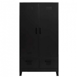 Kledingkast2-deursLocker-antraciet-185x100x50cm