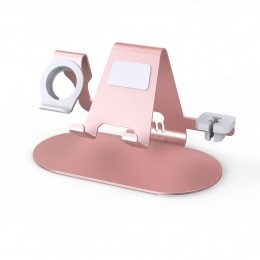 Case2go-MultifunctioneleTelefoonhoudergeschiktvooriPhoneApplewatchenAirpods-3in1Telefoonstandaard-Telefoonhouderbureau-RoseGoud