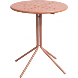 LeenBakker-BistrotafelVence-Terra-70x60Cm-Metaal-OranjeRoodBruin