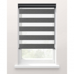25korting-LeenBakker-FenstrDuoRolgordijnTrimLichtdoorlatend-Antraciet20068-Polyester-Grijs-120x10x10Cm