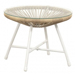 LeenBakker-BijzettafelGrand-Zand-36x60Cm-Metaal-Beige