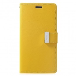 HoesjegeschiktvooriPhone12ProMax-GoosperyRichDiaryCase-HoesjemetPasjeshouder-Geel
