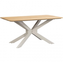 40korting-LeenBakker-TuintafelPerpignan-Zandmetaal-75x160x90Cm-TeakhoutAluminium-Beige