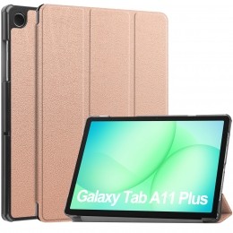 TablethoesgeschiktvoorSamsungGalaxyTabA11Plus2025-11inch-AutoWakeFunctie-Magnetischesluiting-Tri-Fold-RoseGold