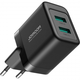 Joyroom-AdapterUSB-OpladerUSB-2PoortenUSB-A-Snellader12W-Zwart
