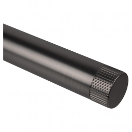 OpOpLeenBakker-EindknopGordijnroede-GunMetalRibbel28mm-S22016385-Metaal-Grijs