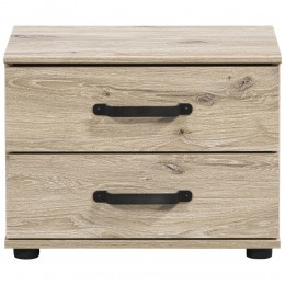 25korting-LeenBakker-NachtkastjeDex-LichtEikenkleur-40x52x38Cm-Spaanplaat-BeigeBruin