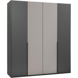 25korting-LeenBakker-KledingkastMilaan4-deurs-Grafietgreige-208x180x58Cm-Spaanplaat-GrijsBeigeTaupeZwart