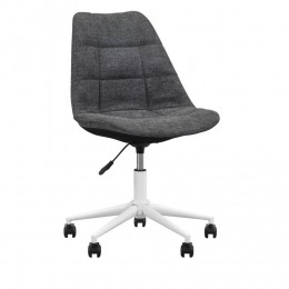 LeenBakker-BureaustoelSenja-GebloktAntraciet-WitMetaal-Stof-Grijs-65x65x875Cm