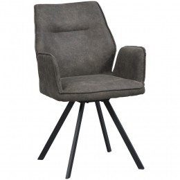 40korting-LeenBakker-EetkamerstoelRaffyMetArmleuning-Antraciet-Stof-Grijs-190x135x003Cm