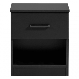 25korting-LeenBakker-NachtkastjeSena-1Lade-Spaanplaat-Zwart-41x473x32Cm