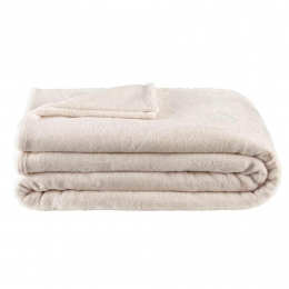 25korting-LeenBakker-PlaidNiekXXL-Off-white-240x220Cm-PolyesterFleece-Beige