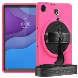 LenovoTabM10PlusHoes-HandStrapArmor-RuggedCasemetschouderband-103Inch-Magenta