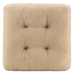 OpOpLeenBakker-MatraskussenCaraTeddy-Zand-45x45x8Cm-Polyester-Beige