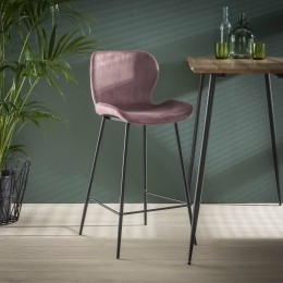 BarstoelGaelVelvet-Rozezithoogte67cm