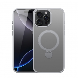 DuxDucis-TelefoonhoesjegeschiktvoordeAppleiPhone16ProMax-BackCover-GeschiktvoorMagsafe-MetMagnetischeStand-Grijs