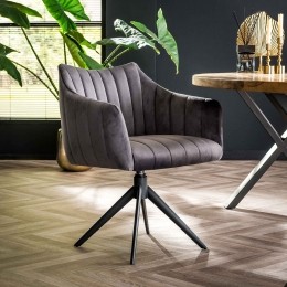 LifestyleFurnDraaibareEetkamerstoelKirinVelvet-Antraciet
