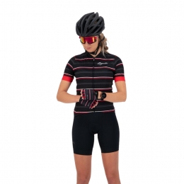 RogelliStripeKorteMouwFietsshirtDamesL40