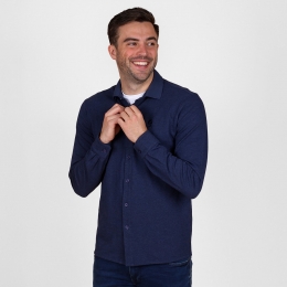 HerenOverhemdPutten-DonkerblauwMelange