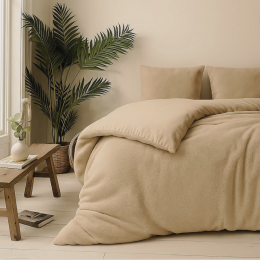 DekbedovertrekTeddy-Tweepersoons200x200Cm-TaupeMicrovezelTeddy-Effen-FreshAndCo-Dekbed-Discounternl