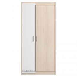 25korting-LeenBakker-KledingkastCharly2-deurs-Acaciakleur-180x85x52Cm-Spaanplaat-Beige