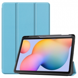 SamsungGalaxyTabS6Litehoes-Tri-FoldBookCasemetStylusPenhouder-LichtBlauw