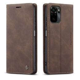 CaseMe-HoesjegeschiktvoorXiaomiK40-WalletBookCase-Magneetsluiting-DonkerBruin