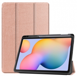 SamsungGalaxyTabS6Litehoes-Tri-FoldBookCasemetStylusPenhouder-RosGoud