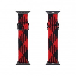 DuxDucis-SmartWatchBandjecompatibelmetAppleWatchSeries42mm44mm45mm-GevlochtenNylonStrapMixtureVersion-RoodenZwart