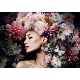 GlasschilderijVlinderBloem-MDF-70x100cm