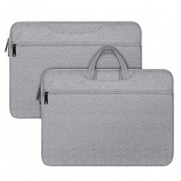 DuxDucis-Laptoptas-LaptoptasLaptoprugzak-Laptophoes-14tot154Inch-LaptopSleeve-LaptopTas-MetHandvat-Lichtgrijs