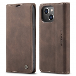 HoesjegeschiktvoorAppleiPhone14Plus-WalletBookCase-Magneetsluiting-DonkerBruin