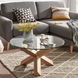 KaveHomeSalontafelLotus65cmGlas-Transparant-Rond