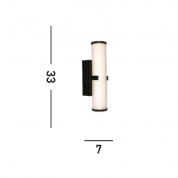 SearchlightClampLEDwandlampzwartwitstaalglasIP44