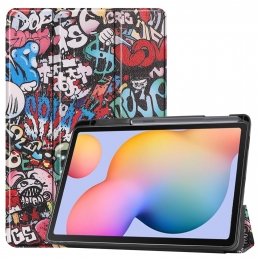 SamsungGalaxyTabS6Litehoes-Tri-FoldBookCasemetStylusPenhouder-Graffiti