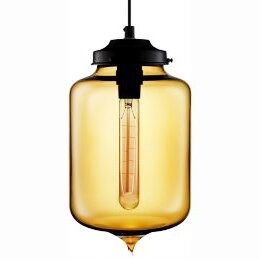 AmberGlazenDesignHanglamp18x27cmZwart