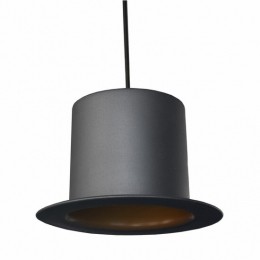 VintageHogeHoedHanglampZwartGoud25cm