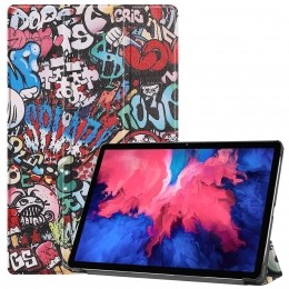 LenovoTabP11Hoes-11Inch-Tri-FoldBookCase-AutoSleepWakeFunctie-Graffiti