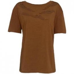T-shirtKorteMouwGiuliaValliwe6220cannella