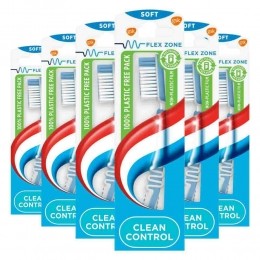 6xAquafreshTandenborstelCleanControlSoft