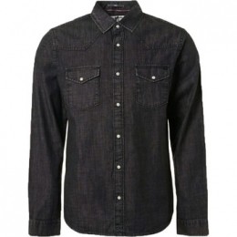 OverhemdLangeMouwNoExcessOverhemdDenimTwillAntraciet