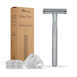 BamboozySafetyRazor20MesjesZilverMat1set
