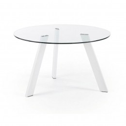 KaveHomeRondeEettafelCarib130cm-Wit