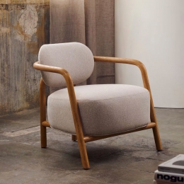 KaveHomeFauteuilMelquiEikenhout-Beige