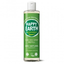 HappyEarth100NatuurlijkeDeoSprayNavullingCucumberMatcha300ml