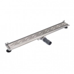 DouchegootBrauerRVSGeborsteldMuurMontage90x7cmInclusiefStandaardRoosterBrauer