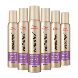 6xWellaFlexFullnessVolumeUltraStrongHaarmousse200ml