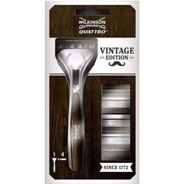 WilkinsonQuattroVintagescheersysteemincl4scheermesjes