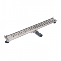 DouchegootBrauerRVSGeborsteldMuurMontage90x7cmInclusiefStandaardRoosterBrauer